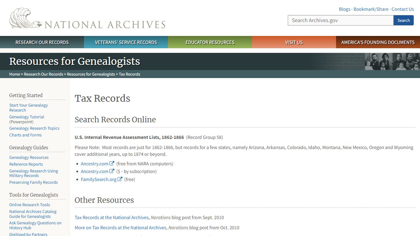 Tax Records | National Archives